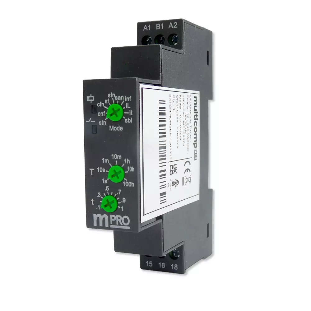 MULTICOMP PRO Timer 2CO Configuration 240 V Voltage VAC 8 Amp Current, MP008375