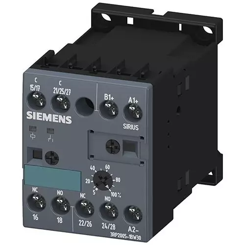 Siemens Multi Function Digital Timer Screw 24 to 240 V AC, 24 to 240 V DC 2 CO, 3RP20051BW30