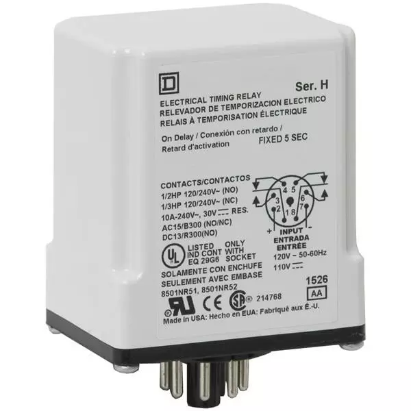 SQUARE D Multi Function Digital Timer 24 V AC, 24 V DC 2 Form C (DPDT-NO, NC), 9050JCK2F30V14