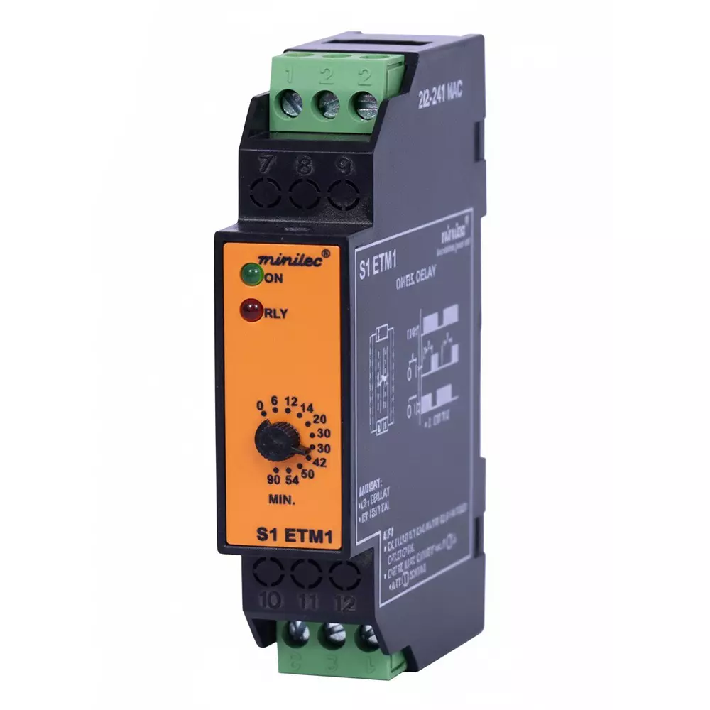 Minilec Electronic Timers 36 mm (1.41 inch) Rail Mounting 1 CO 90 g, S1 ETM1