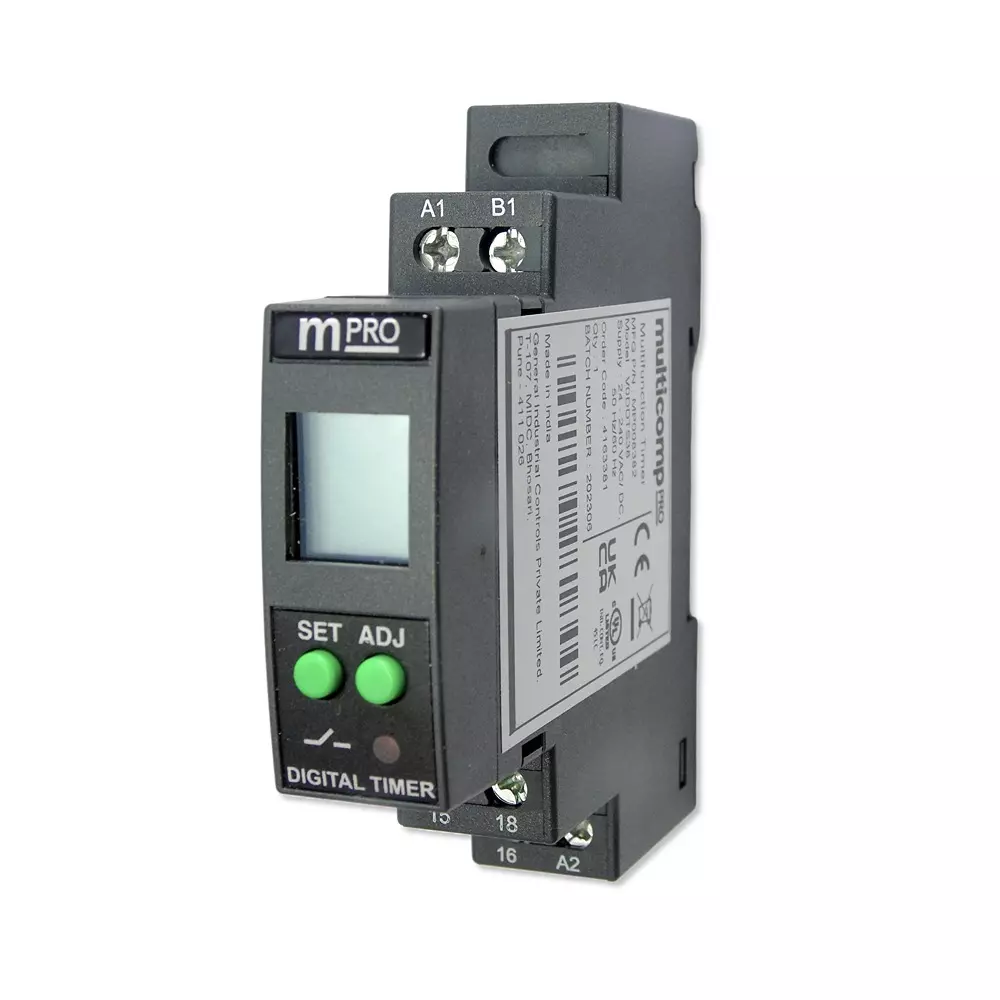 MULTICOMP PRO Digital Timer 240 V Voltage VAC 24 VDC Supply Max, MP008385