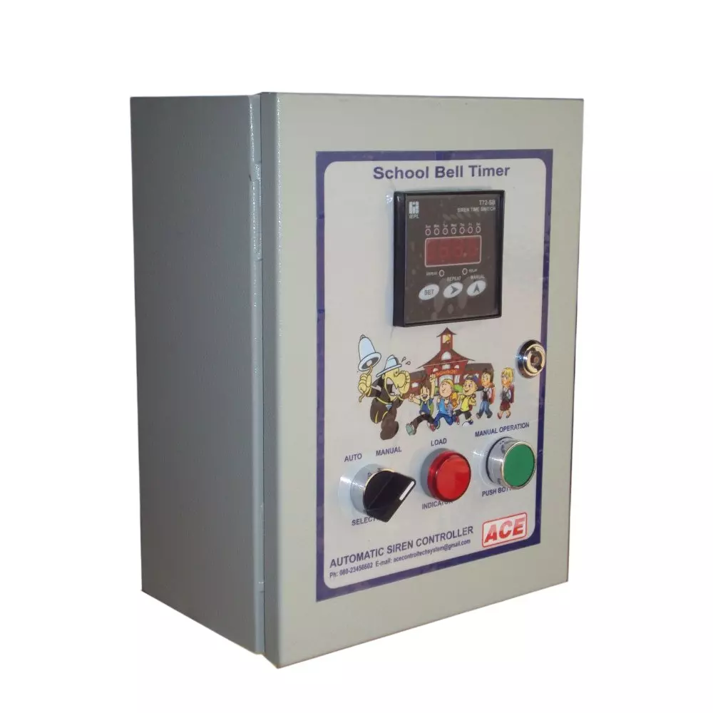 ACE Automatic School Bell Timer Single Phase 230 VAC with 4-Digit LED Display Built-in Real Time Clock, ACE-SBT01