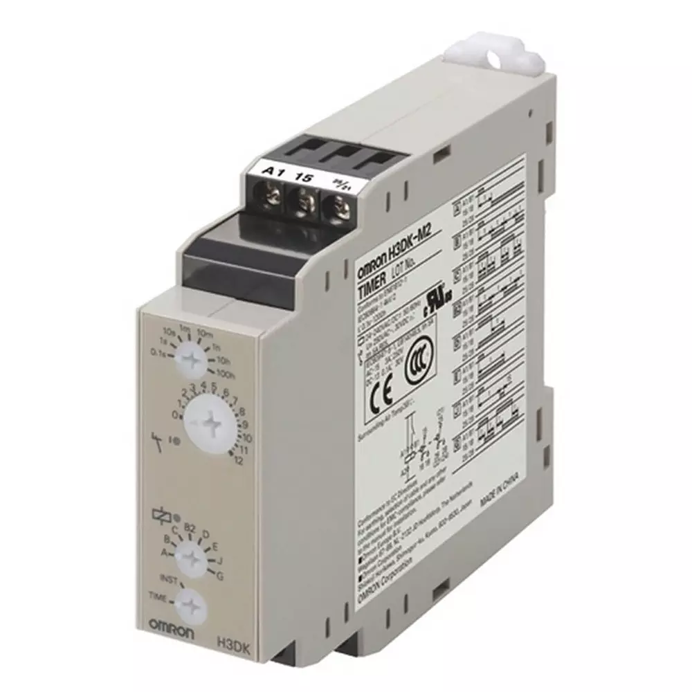 Omron Timer DIN-Rail Mounting Multi Range Multi Mode Timer 8 Modes incl. Off-Delay 2 Output Relays 24 to 240 VAC/DC, H3DK6002F