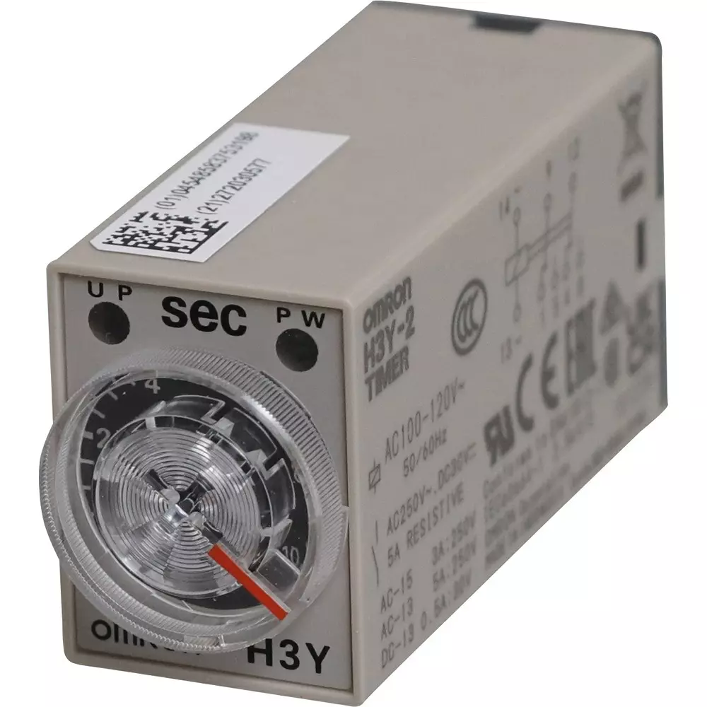 Omron Solid State Timer Fixed Range Plug-in, H3Y-2 AC100-120 10S