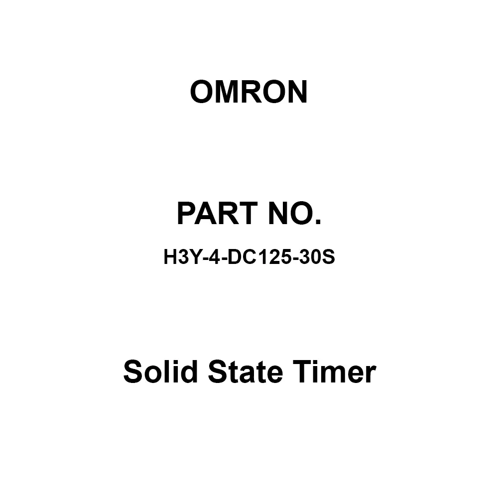 Omron Solid State Timer 100 mΩ or more with DC 500 V, H3Y-4-DC125-30S