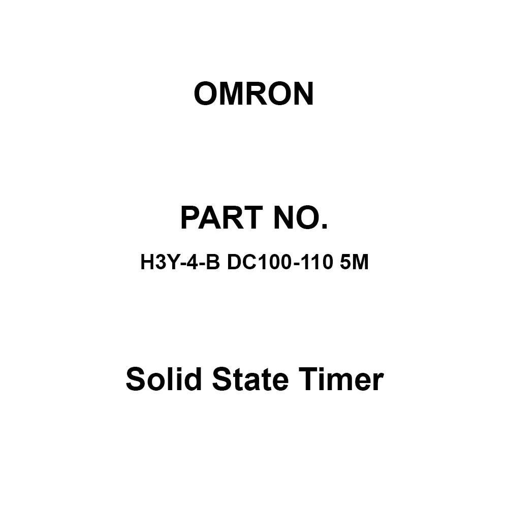 Omron Solid State Timer 100 mΩ or more with DC 500 V, H3Y-4-B DC100-110 5M