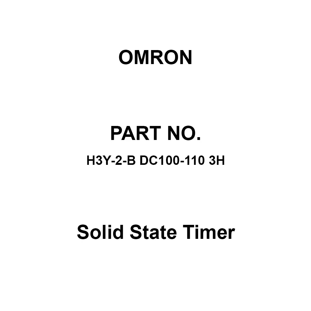 Omron Solid State Timer 100 mΩ or more with DC 500 V, H3Y-2-B DC100-110 3H