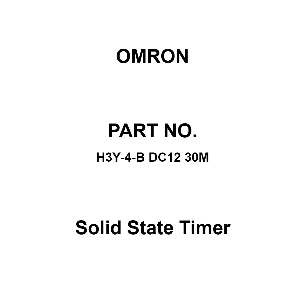 Omron Solid State Timer 100 mΩ or more with DC 500 V, H3Y-4-B DC12 30M