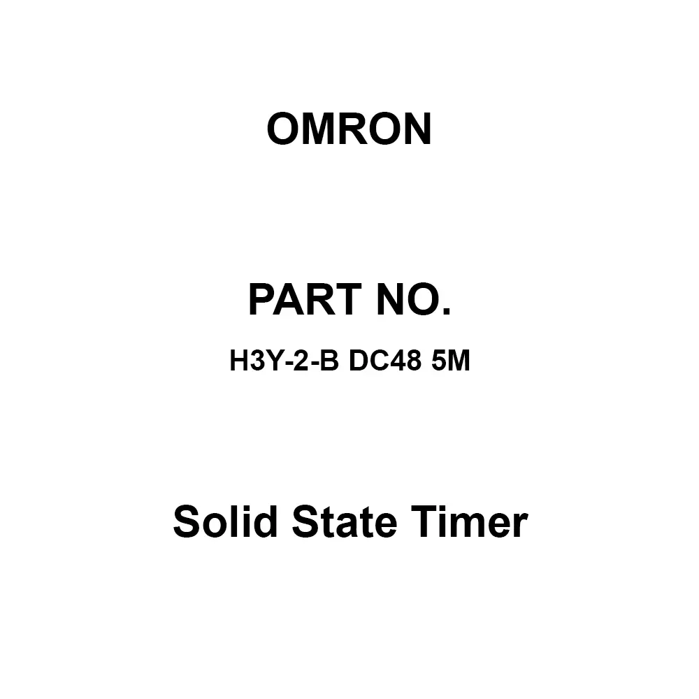Omron Solid State Timer 100 mΩ or more with DC 500 V, H3Y-2-B DC48 5M