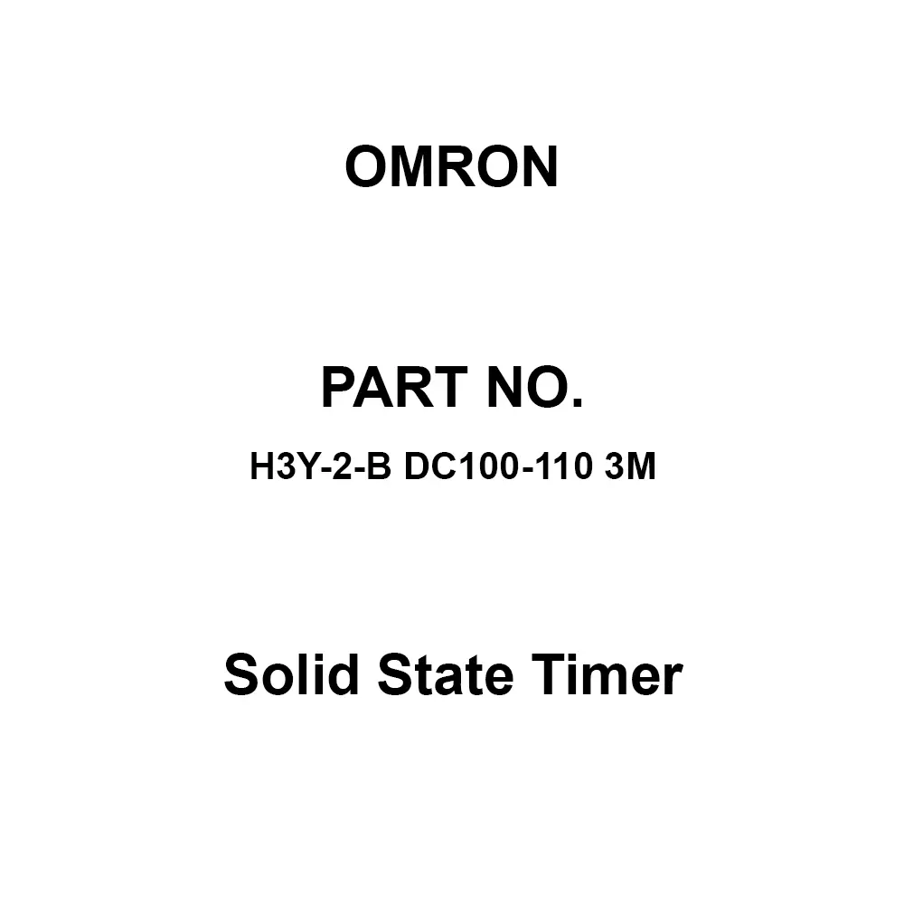 Omron Solid State Timer 100 mΩ or more with DC 500 V, H3Y-2-B DC100-110 3M