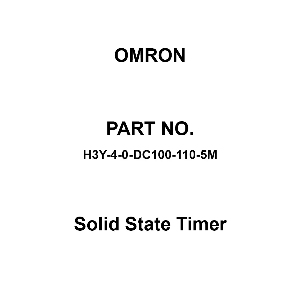 Omron Solid State Timer 100 mΩ or more with DC 500 V, H3Y-4-0-DC100-110-5M