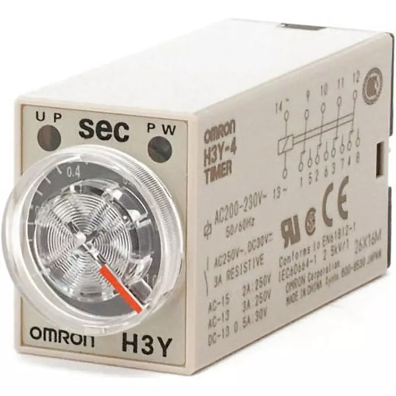 Omron Solid State Timer Fixed Range Plug-in, H3Y-4 AC200-230 1S