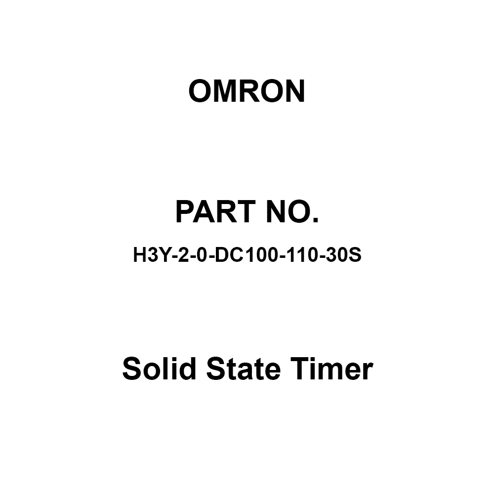 Omron Solid State Timer 100 mΩ or more with DC 500 V, H3Y-2-0-DC100-110-30S