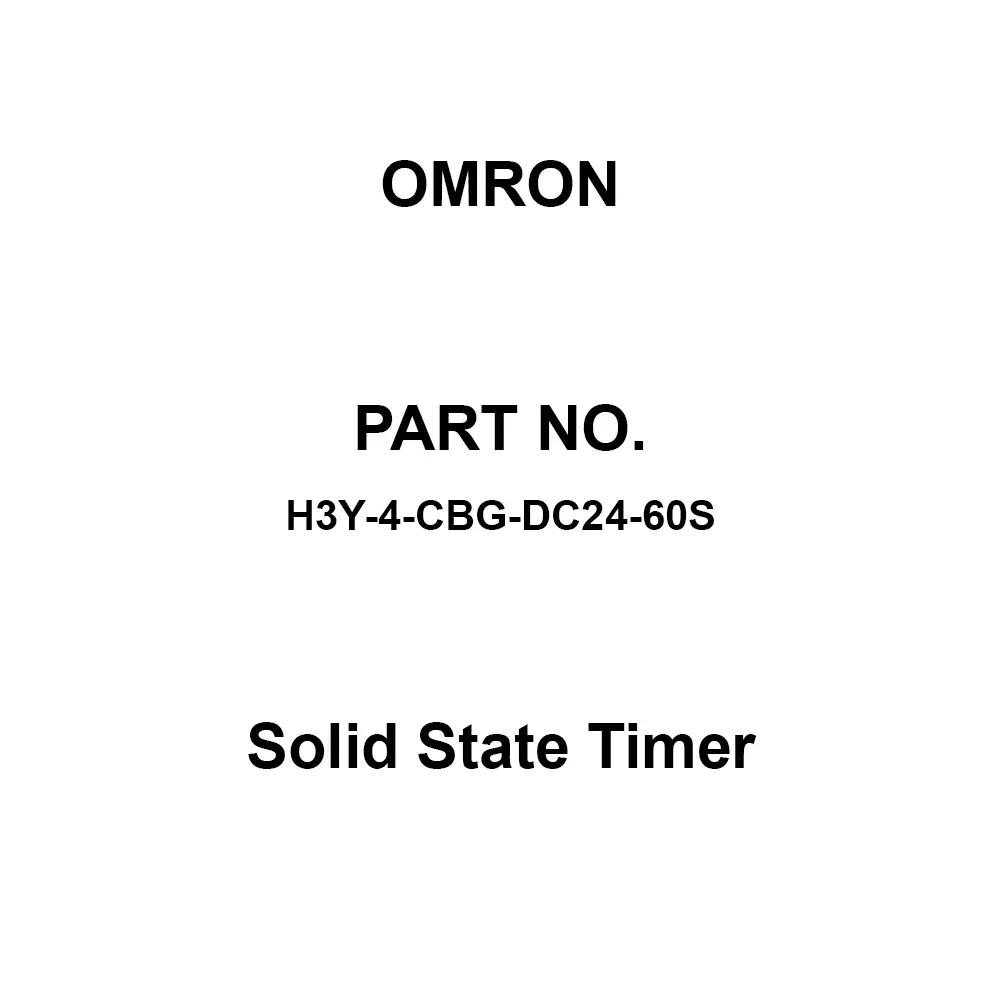 Omron Solid State Timer DC 24 V Supply Voltage, H3Y-4-CBG-DC24-60S