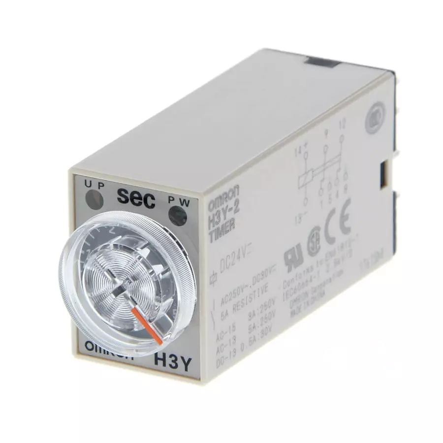 Omron H3Y Solid State Timer DPDT Output 8-Pin DC 24 V, H3Y-2 DC24 3M OMI