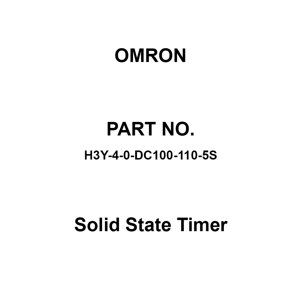 Omron Solid State Timer 100 mΩ or more with DC 500 V, H3Y-4-0-DC100-110-5S