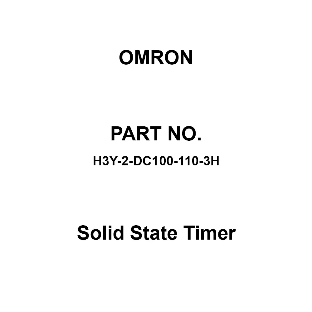 Omron Solid State Timer 100 mΩ or more with DC 500 V, H3Y-2-DC100-110-3H