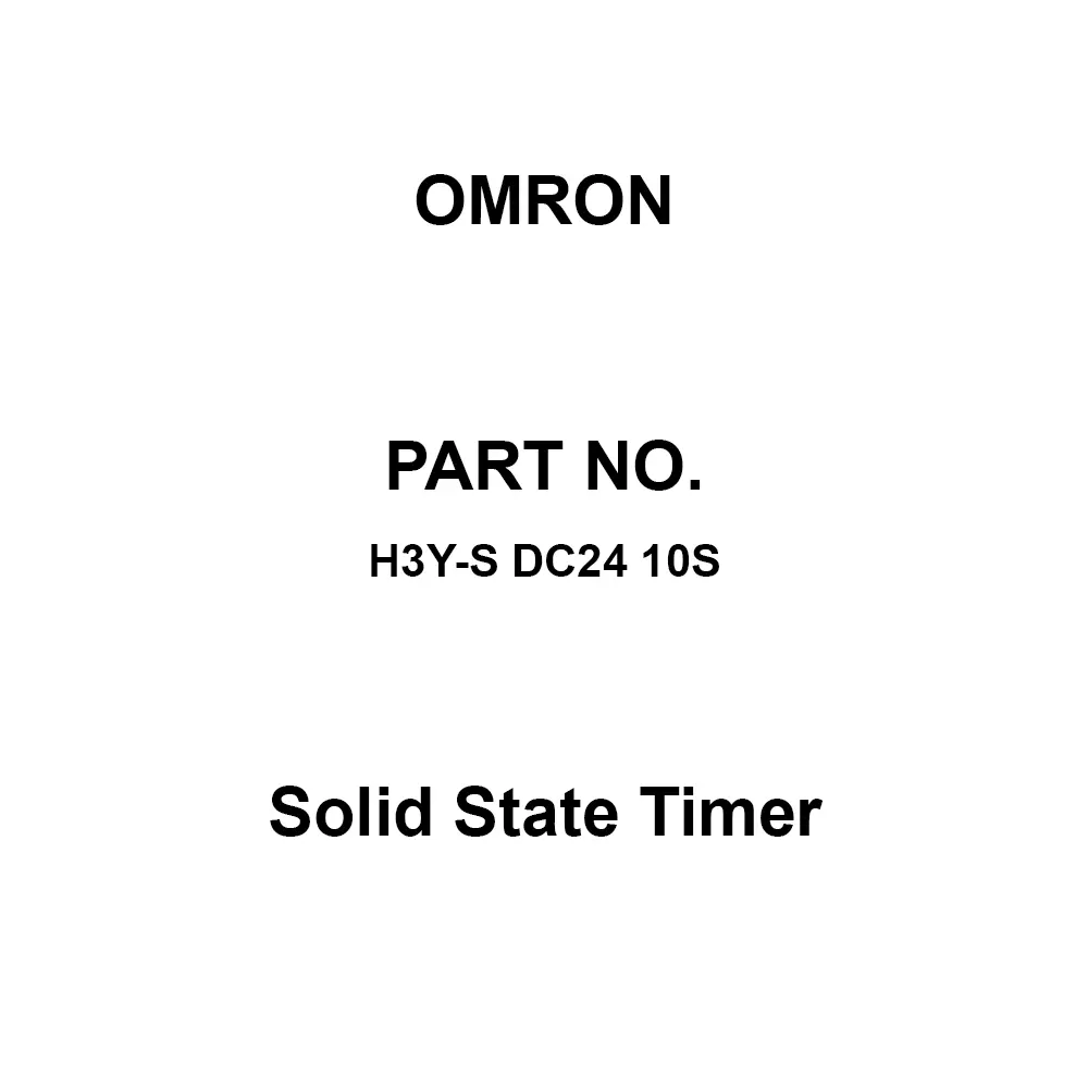 Omron Solid State Timer DC 24 V Supply Voltage, H3Y-S DC24 10S