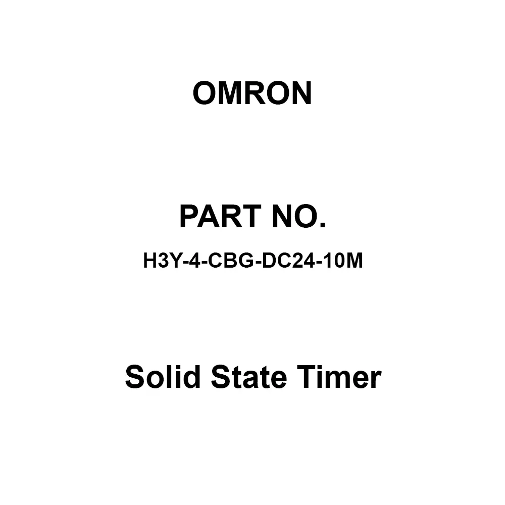 Omron Solid State Timer DC 24 V Supply Voltage, H3Y-4-CBG-DC24-10M