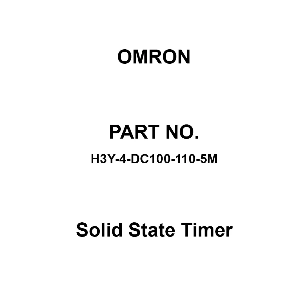 Omron Solid State Timer 100 mΩ or more with DC 500 V, H3Y-4-DC100-110-5M