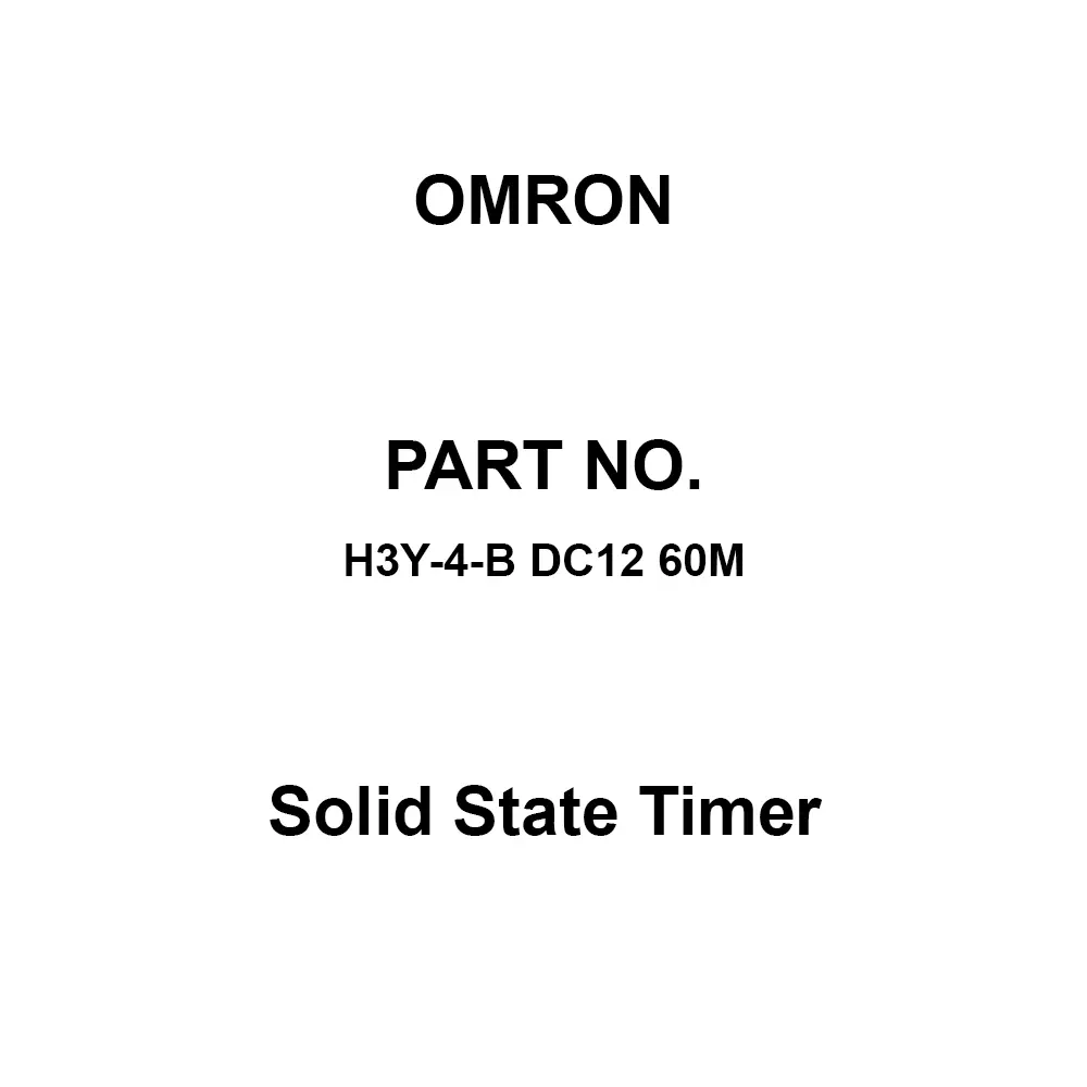 Omron Solid State Timer 100 mΩ or more with DC 500 V, H3Y-4-B DC12 60M