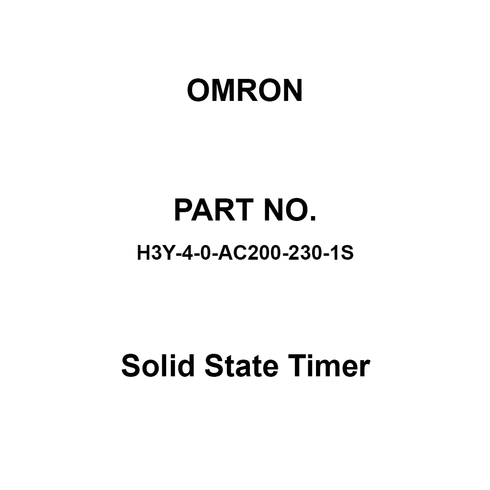 Omron Solid State Timer 100 mΩ or more with DC 500 V, H3Y-4-0-AC200-230-1S