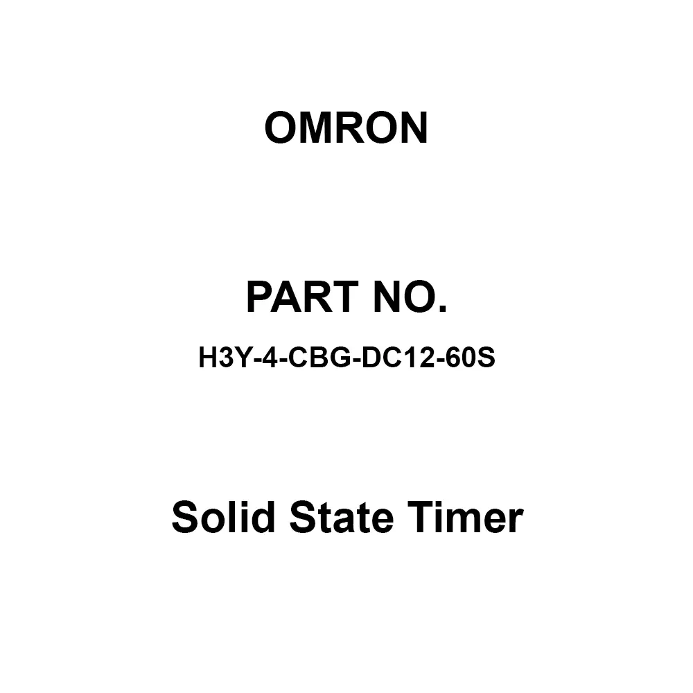 Omron Solid State Timer DC 12 V Supply Voltage, H3Y-4-CBG-DC12-60S