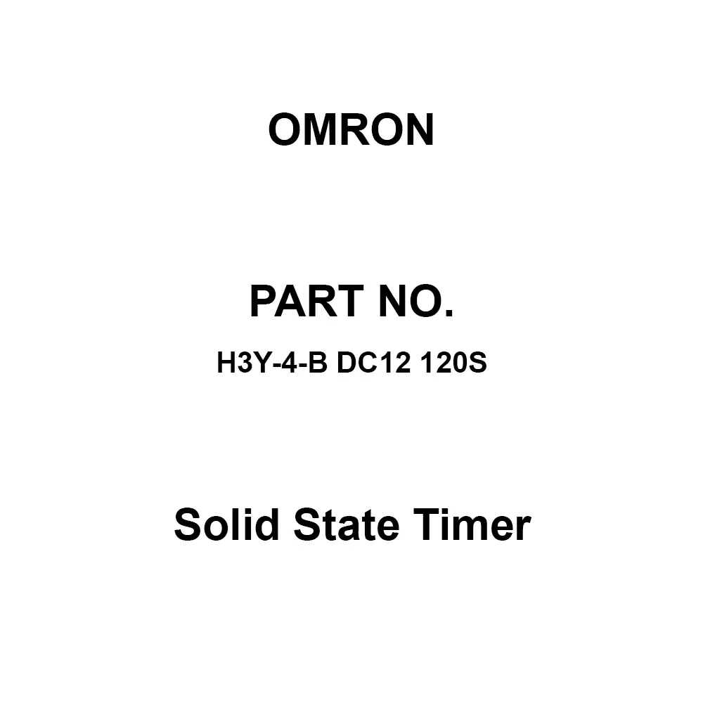 Omron Solid State Timer 100 mΩ or more with DC 500 V, H3Y-4-B DC12 120S