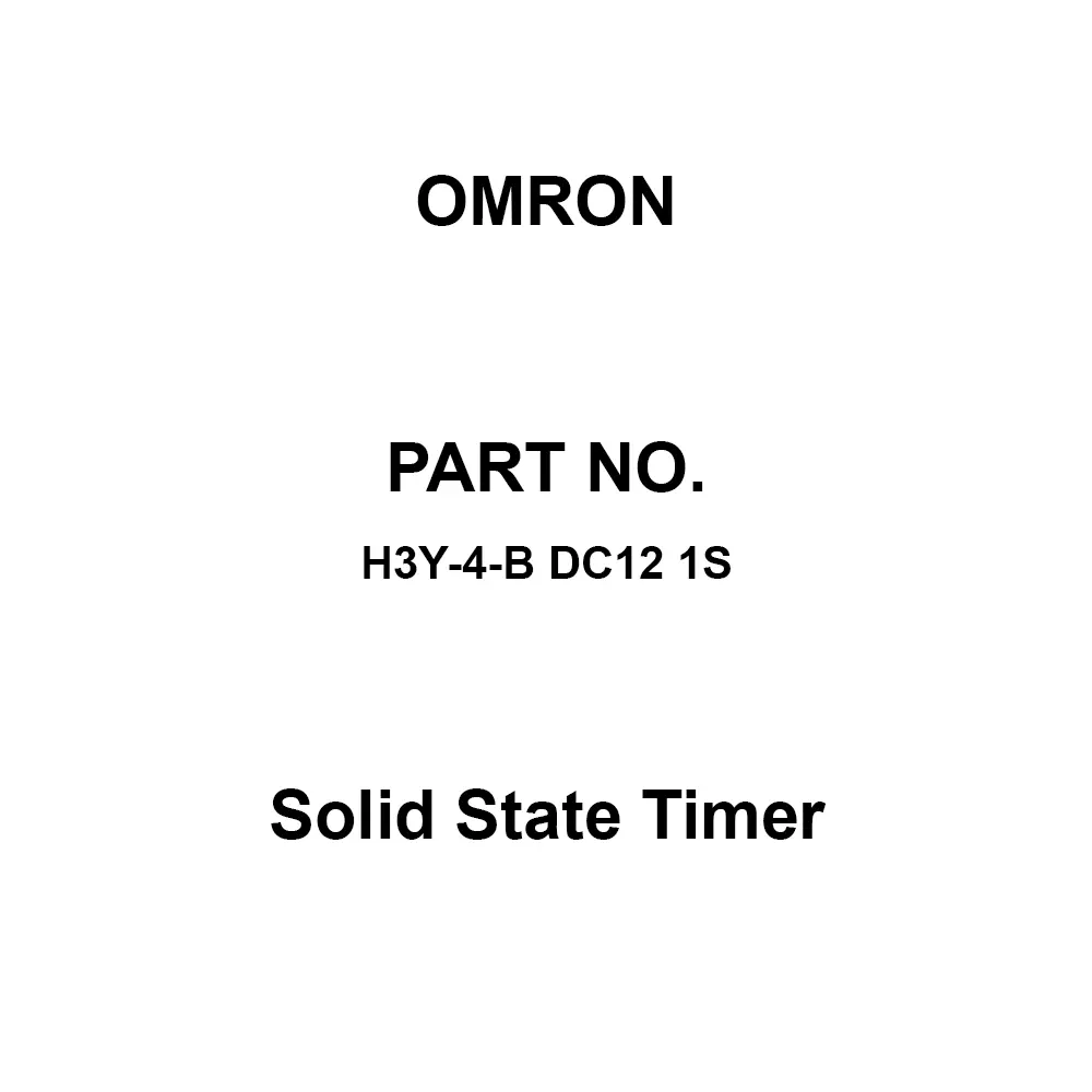 Omron Solid State Timer 100 mΩ or more with DC 500 V, H3Y-4-B DC12 1S