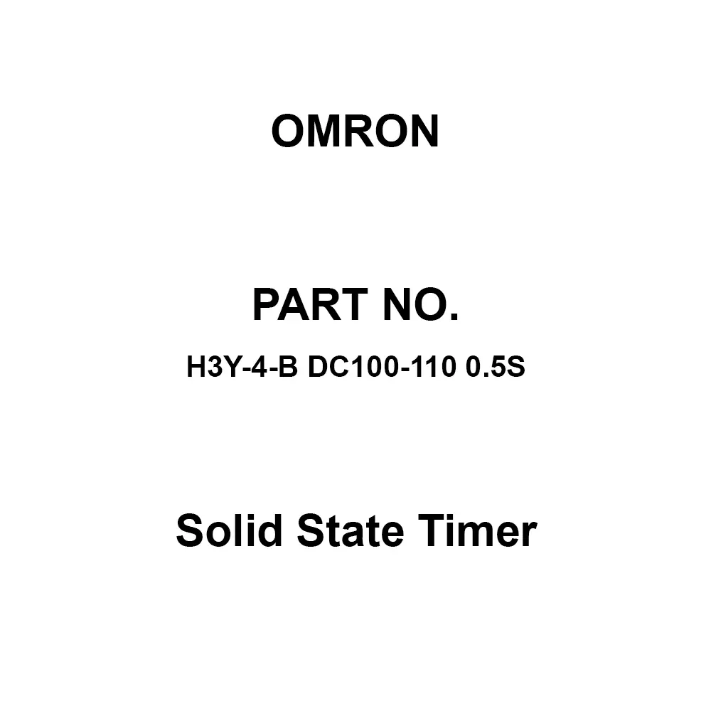 Omron Solid State Timer 100 mΩ or more with DC 500 V, H3Y-4-B DC100-110 0.5S