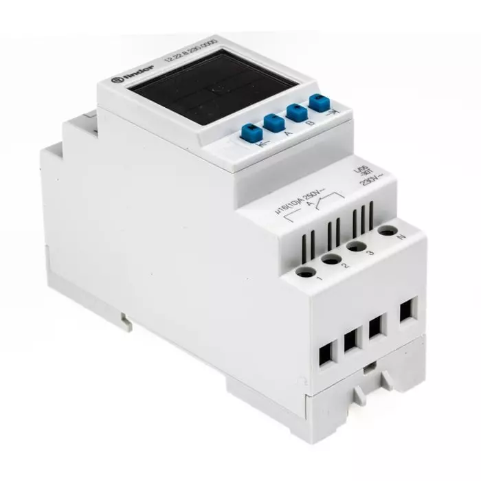 Finder Digital Time Switch DIN Rail 230 V AC 2-Channel, 12.22.8.230.0000