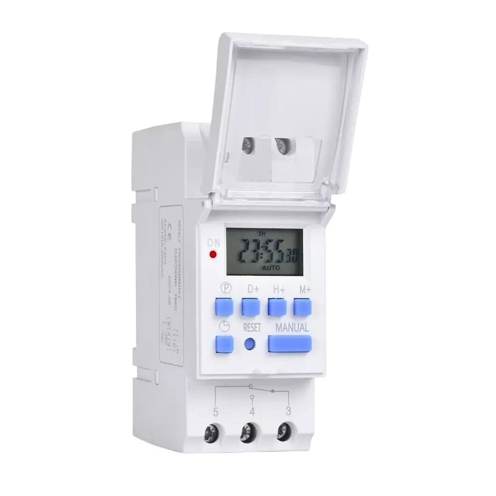 Nutronics Programmable Timer Switch Display Control Counter with Digital LCD Display and 18 On/Off Programs, White Color