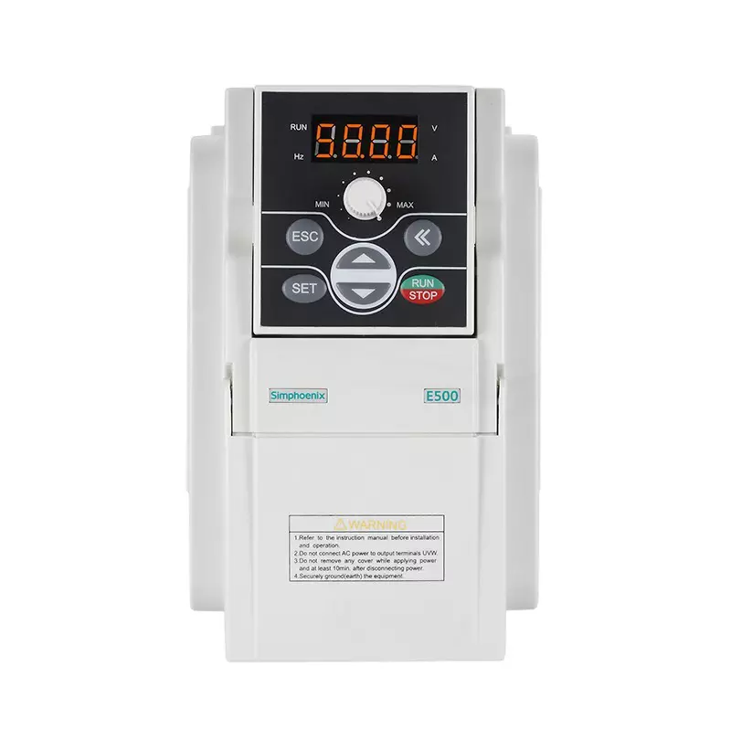 Simphoenix AC Drive E500 Series 3 Phase 380 V with 0.75 kW/1 HP Power and 2.5 A Output Current Rating, E500-4T0007(B)