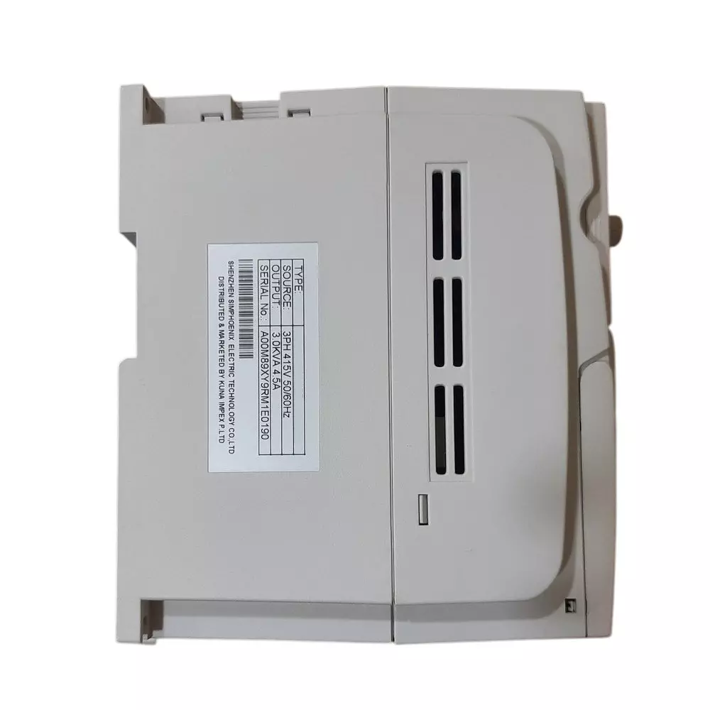 Simphoenix AC Drive E500 Series 3 Phase 380 V with 0.75 kW/1 HP Power and 2.5 A Output Current Rating, E500-4T0007(B)