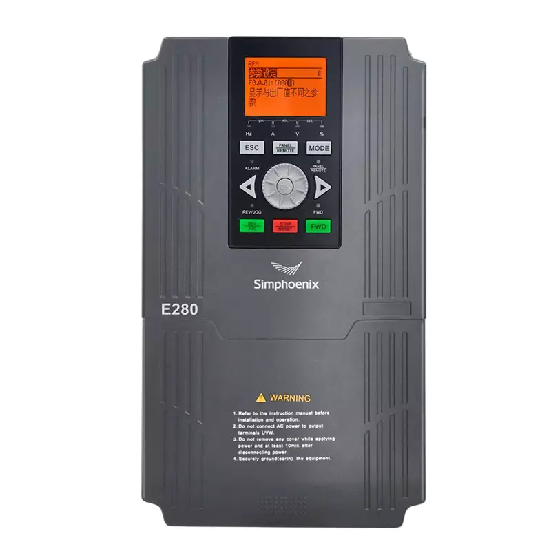 Simphoenix AC Drive E280 Series 3 Phase 380 V with 15 kW/20 HP Power and 33 A Output Current Rating, E280-4T0150