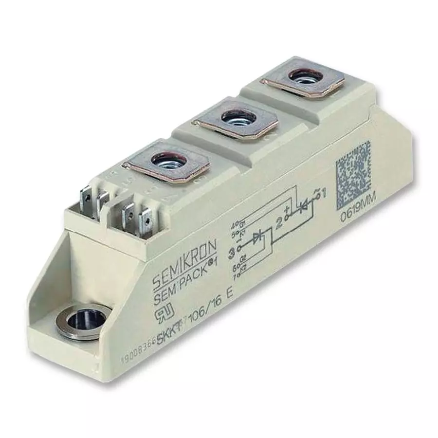 SEMIKRON Thyristor Module, 115A, 1600V, SKKT106B16E