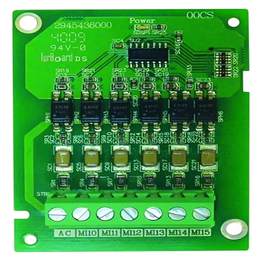 Delta Input Output Card Green Color Rectangular Shape with 6 Inputs for C2000+ Series, EMC-D611A