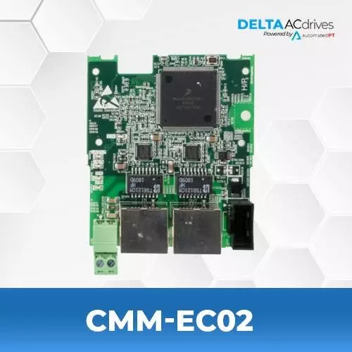 delta-ethercat-card-green-color-rectangular-shape-and-2-ports-for-m300-series-cmm-ec02