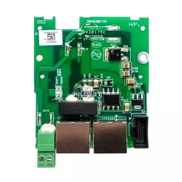Delta CAN Open Card Green Color Rectangular Shape 2 Ports and RJ-45 Interface for M300 Series, CMM-COP02