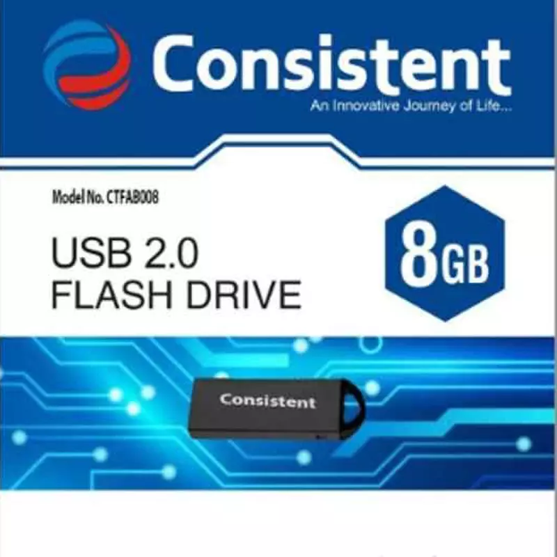 Consistent 8 GB USB 2.0 Silver Pen Drive, CTP10008
