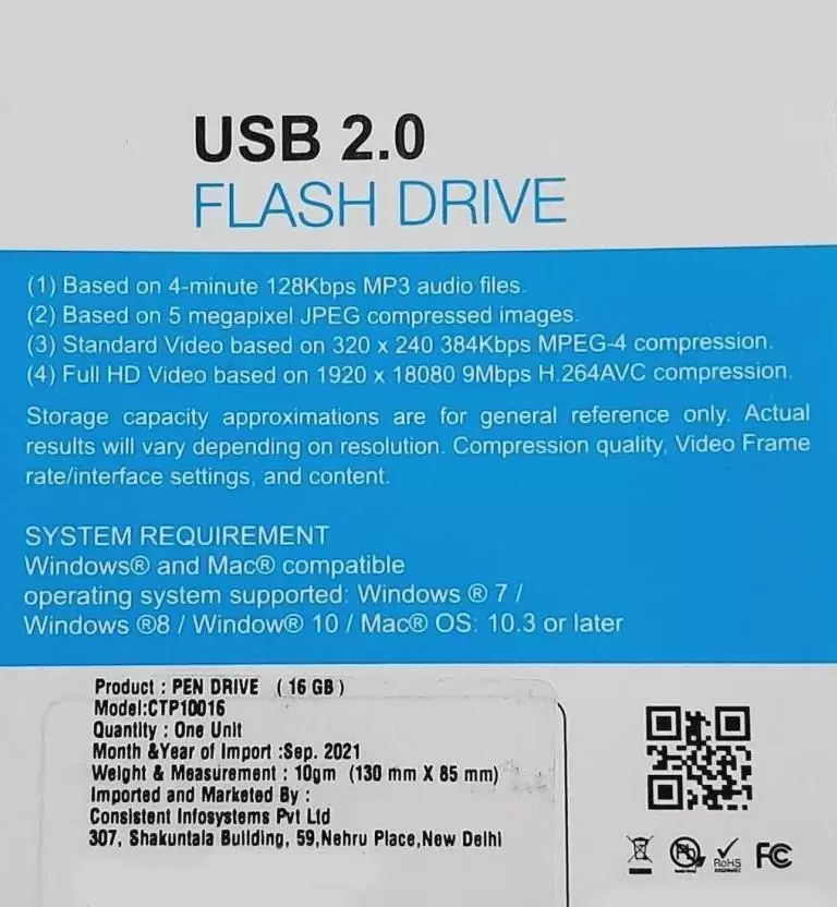 Consistent 16 GB USB 2.0 Silver Pen Drive, CTP10016