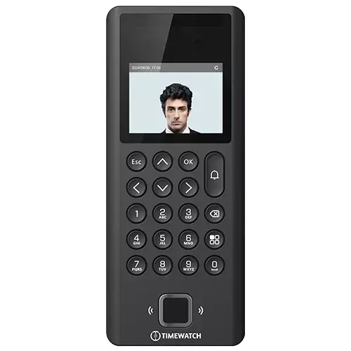 Timewatch Biometric Attendance and Access Control Device with 2.4 inch (60.9 mm) Display and 1000 Face Capacity in Black Color, TrueFace1000DW