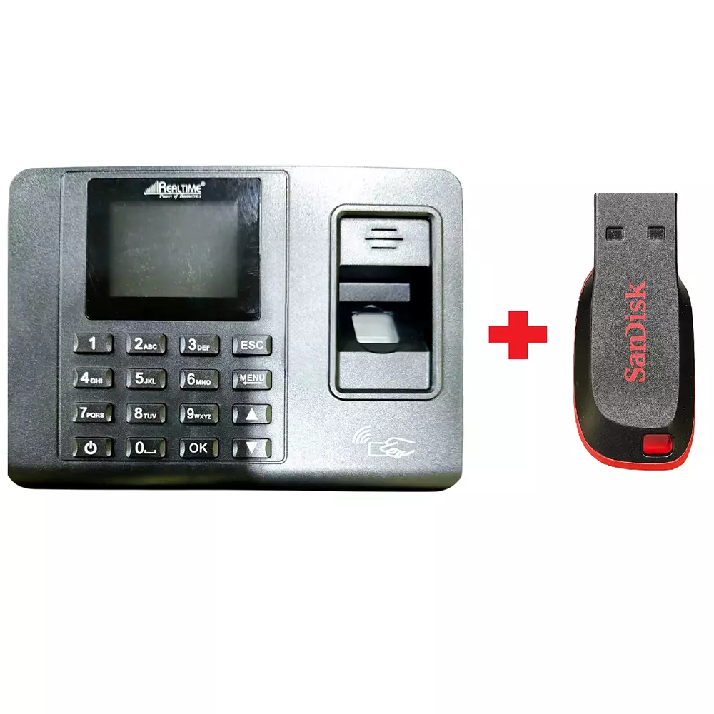Realtime Biometric Attendance & Access Control System 100000 Record Capacity with 8 GB Pen Drive, C101+