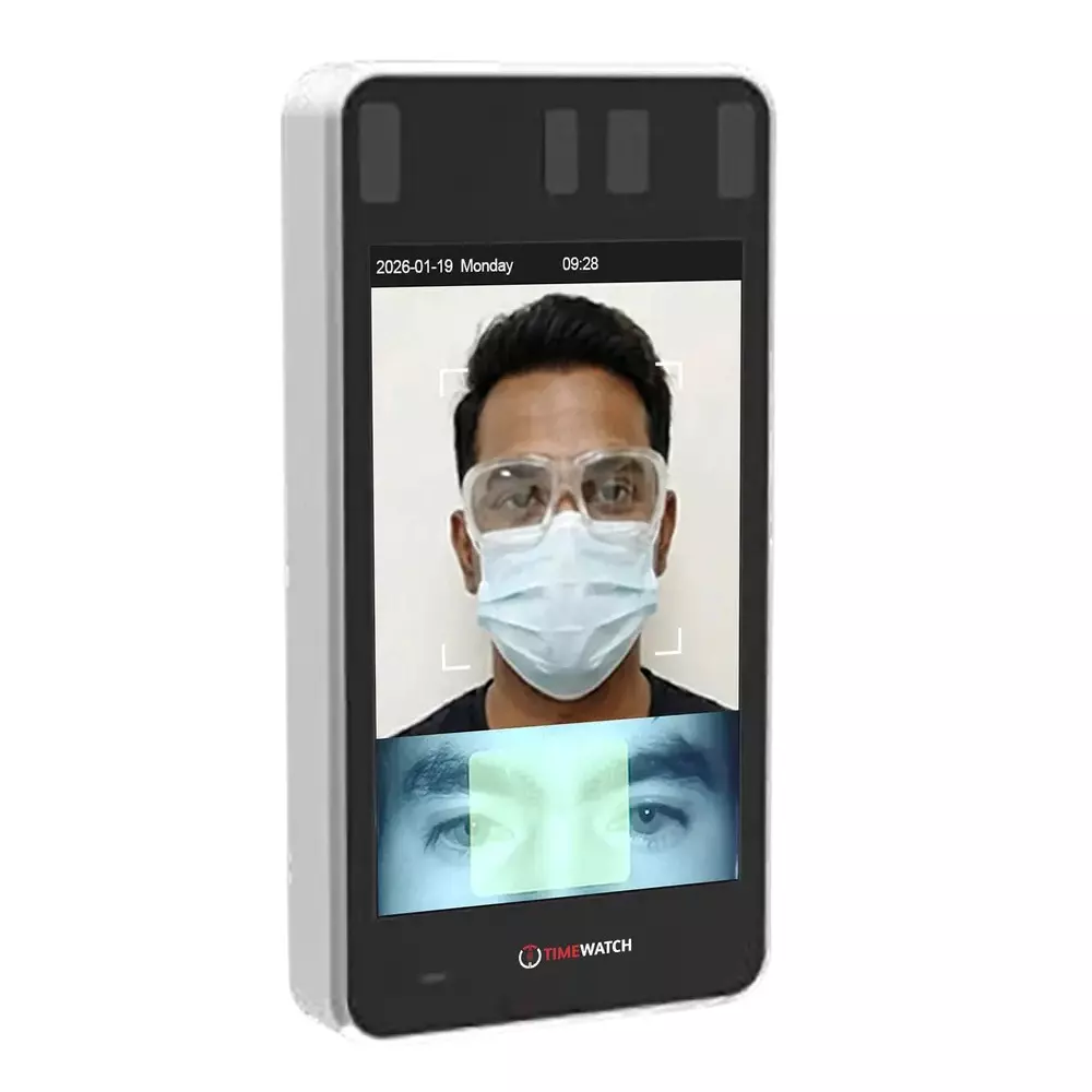 Timewatch Dual Iris Cum Face Recognition Device with 8 inch (203.2 mm) LCD Touch Screen and 2,00,000 Dual Iris Capacity, ULtraFAce-T1