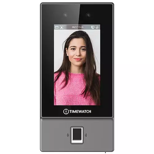 Timewatch AI-Based Face Recognition and Access Control Device with 4.3 inch (10.9 cm) Display and 10000 Face Capacity, TrueFace6000FP-PW