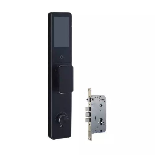 Quba Quantum Digital Main Door Lock 7 Way Access Face Recognition for 35-120 mm Door Thickness, Black