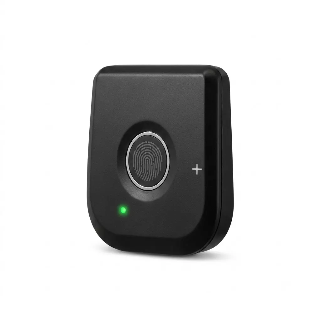 ETI Fingerprint Cabinet Lock ABS Front Body With Metal Locking Parts Internal or Surface Cabinet Mounting Black for Wooden Cabinet, Drawer, Wardrobe