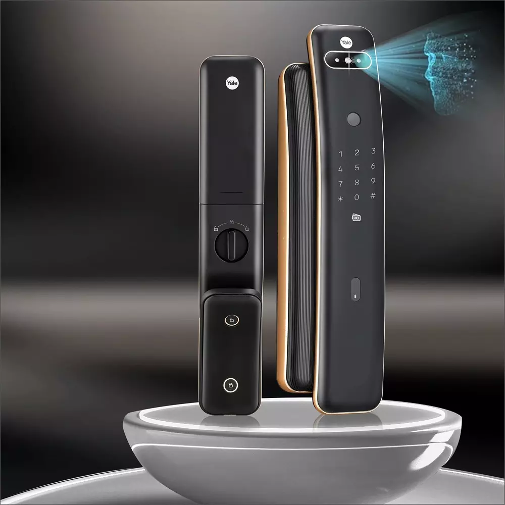 YALE Luna Pro+ Smart Lock With Face Scan 60 mm (2.36 inch) Backset Bluetooth 2 Keys
