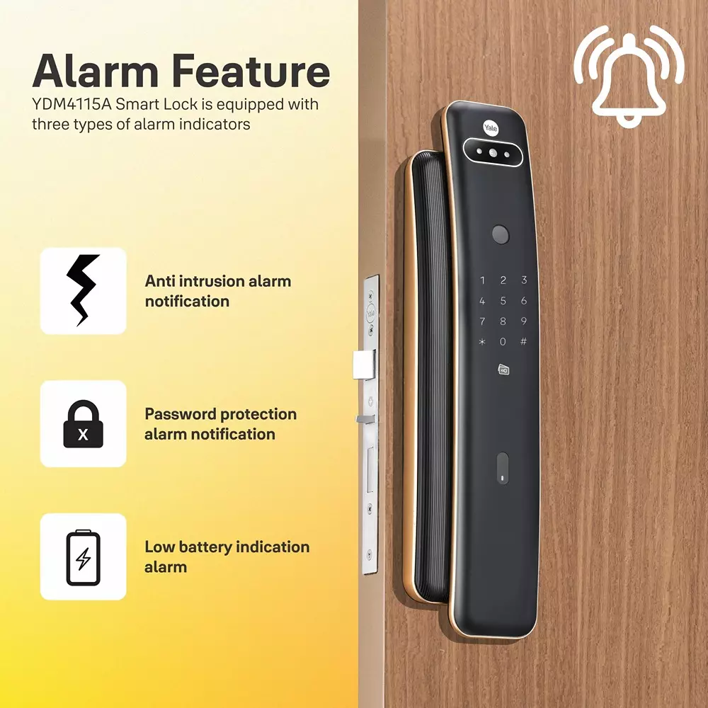 YALE Luna Pro+ Smart Lock With Face Scan 60 mm (2.36 inch) Backset Bluetooth 2 Keys