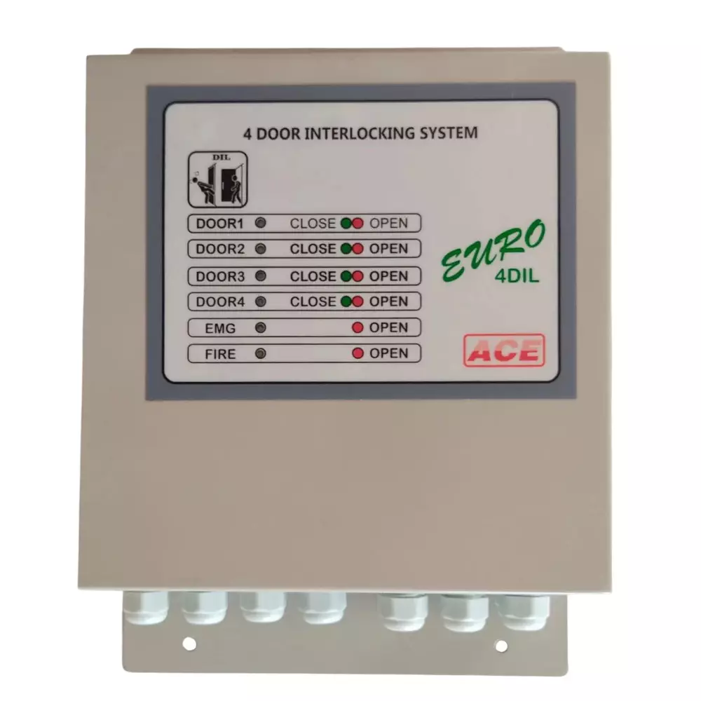 ACE 4 Door Interlocking System 12 VDC Voltage Wall Mount Ivory, ACE-4DIL